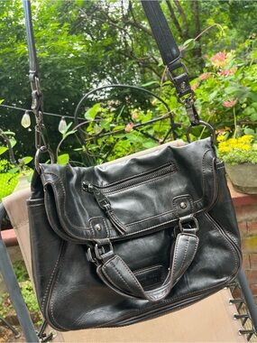 Nine West | The Convertible Handbag Black Leather | Medium/Large